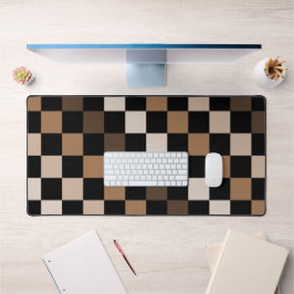 Alfrombrillas De Escritorio Patrón de Gingham negro negro marrón