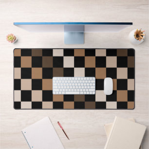 Alfrombrillas De Escritorio Patrón de Gingham negro negro marrón