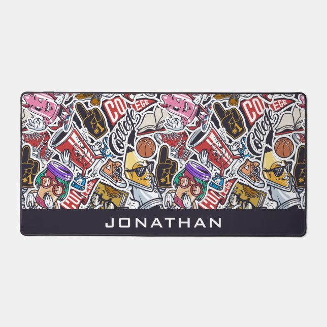 Alfrombrillas De Escritorio Patrón de historietas de la universidad de texto p (Anverso)