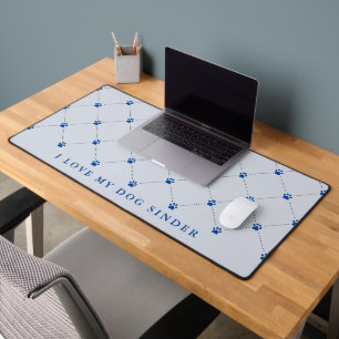 Alfrombrillas De Escritorio Patrón de Huella de Pata Azul Personalizado