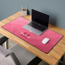 Alfrombrillas De Escritorio Patrón de malla geométrica magenta rosa monograma