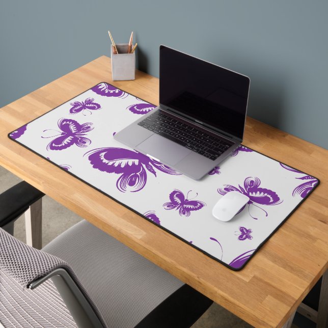 Alfrombrillas De Escritorio Patrón de mariposa púrpura (Oficina 2)