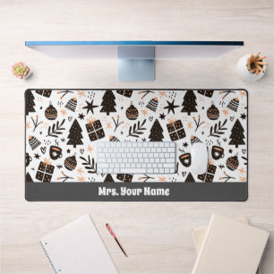 Alfrombrillas De Escritorio Patrón de Navidades blancos y negros