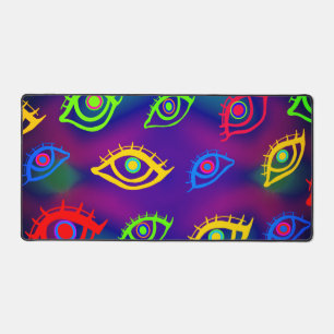 Alfrombrillas De Escritorio Patrón de ojos coloridos de neón de moda