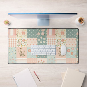 Alfrombrillas De Escritorio Patrón de parchwork floral vintage - Pastel (6)