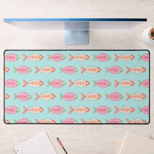 Alfrombrillas De Escritorio Patrón de peces de verano costero colorido