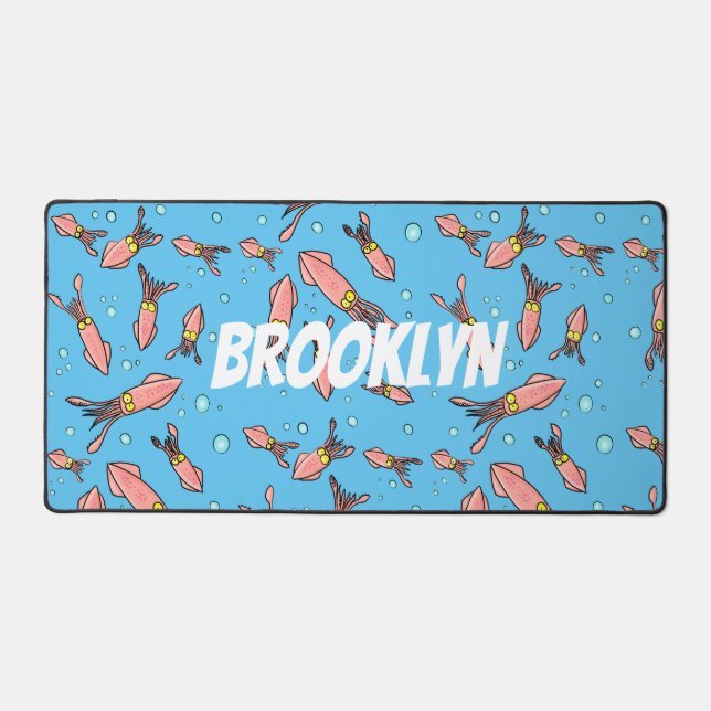 Alfrombrillas De Escritorio Patrón de personalizado de calamar rosa gracioso (Anverso)