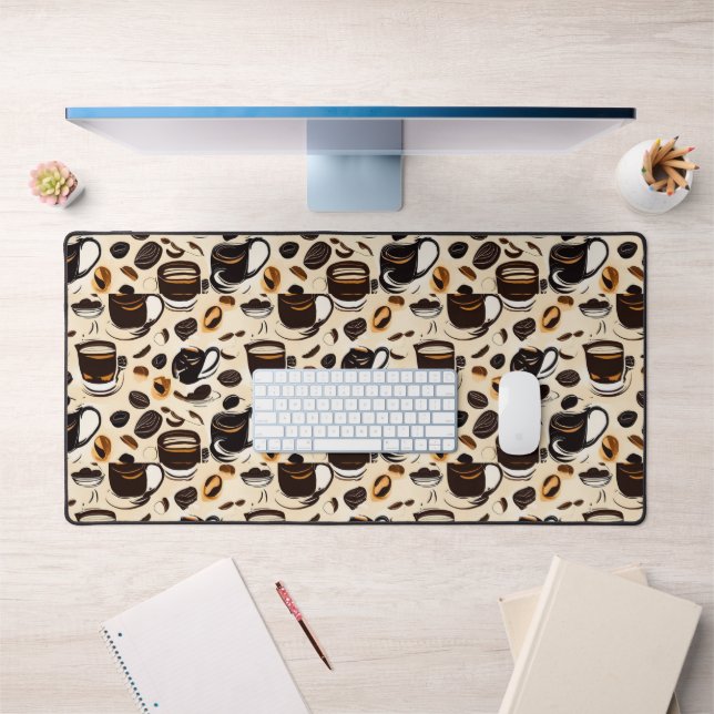 Alfrombrillas De Escritorio Patrón de pintura de aceite de café negro (Oficina 1)