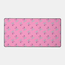 Alfrombrillas De Escritorio Patrón de racquet de Badminton rosa