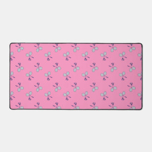 Alfrombrillas De Escritorio Patrón de racquet de Badminton rosa