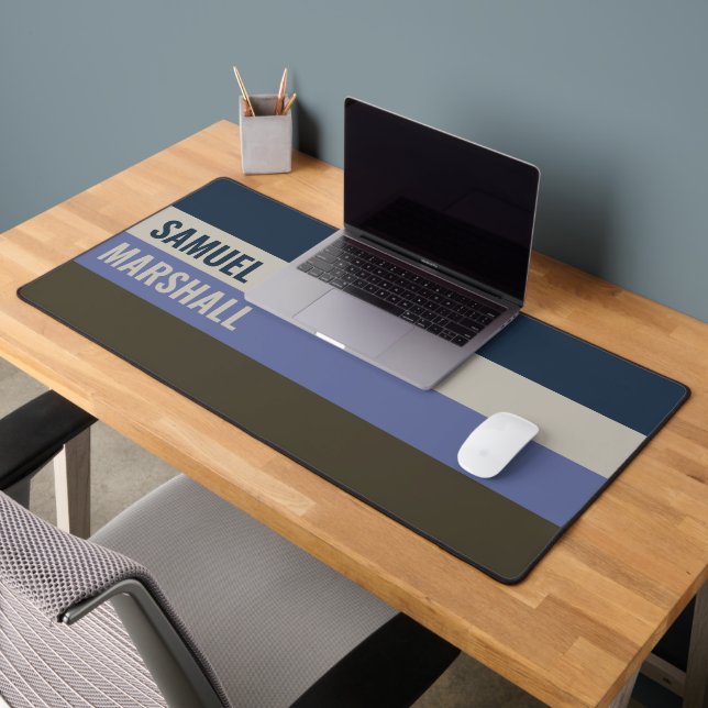 Alfrombrillas De Escritorio Patrón de rayas azules y marrones (Oficina 2)