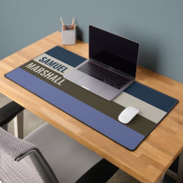 Alfrombrillas De Escritorio Patrón de rayas azules y marrones