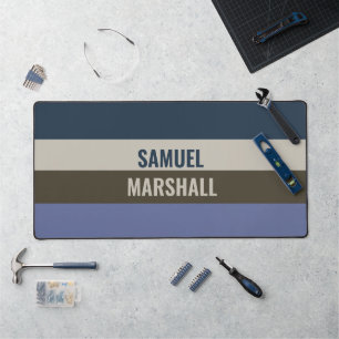 Alfrombrillas De Escritorio Patrón de rayas azules y marrones