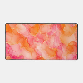 Alfrombrillas De Escritorio Patrón de Tinta Alcohólica Rosa Naranja