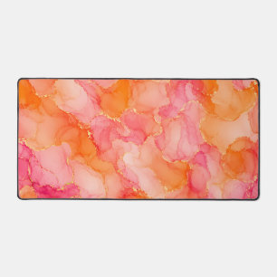 Alfrombrillas De Escritorio Patrón de Tinta Alcohólica Rosa Naranja