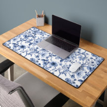 Patrón de toile vintage floral azul