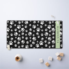 Alfrombrillas De Escritorio Patrón de traza, garras de perro, negro y blanco,