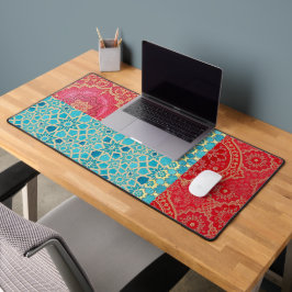 Alfrombrillas De Escritorio Patrón de Turquis Rojo ORIENTAL - Deskmat, almohad