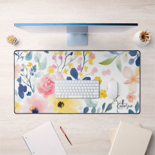 Alfrombrillas De Escritorio Patrón floral acuático moderno