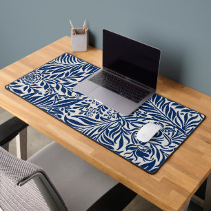 Alfrombrillas De Escritorio patrón floral azul con diversas hojas y flores