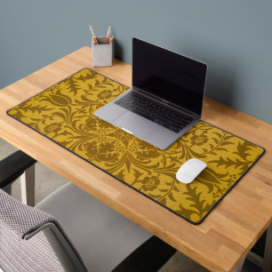 Alfrombrillas De Escritorio Patrón floral dorado ornamentado con simetría