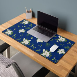 Alfrombrillas De Escritorio Patrón floral llamativo azul marino