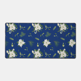Alfrombrillas De Escritorio Patrón floral llamativo azul marino