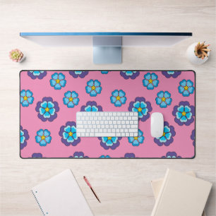 Alfrombrillas De Escritorio Patrón floral rosa violeta azul