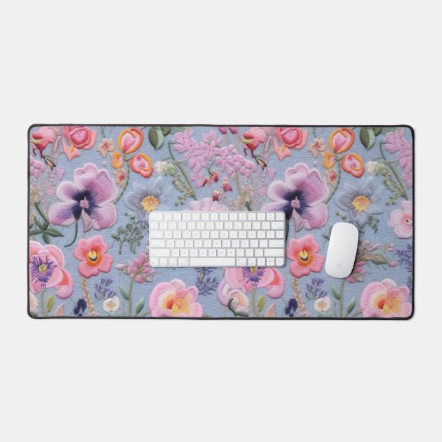 Alfrombrillas De Escritorio Patrón floral sin soldadura (Teclado y ratón)