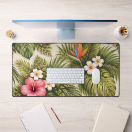 Alfrombrillas De Escritorio Patrón floral tropical – Hibisco, Monstera 
