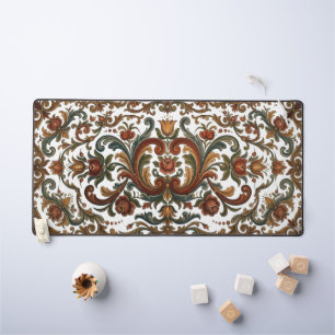 Alfrombrillas De Escritorio Patrón floral vintage noruego Rosemaling - Cust
