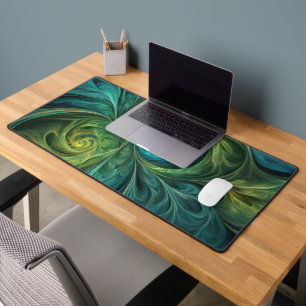 Alfrombrillas De Escritorio Patrón fractal AI verde azul