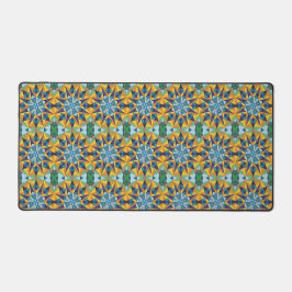 Alfrombrillas De Escritorio Patrón geométrico fractal azul y amarillo