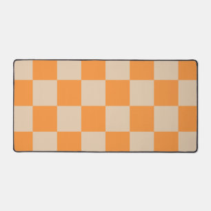 Alfrombrillas De Escritorio Patrón Gingham de naranja controlado