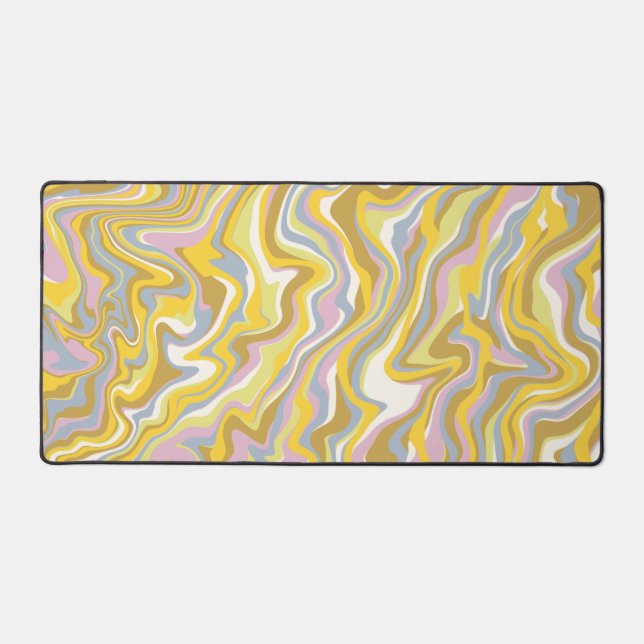 Alfrombrillas De Escritorio Patrón Hippie 70 Green Marble Liquid Swirl Boho (Anverso)