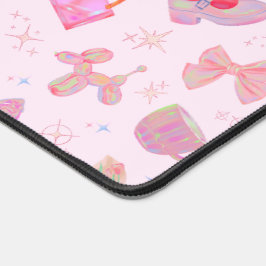 Alfrombrillas De Escritorio Patrón holográfico de coquette rosa pastel Y2K con