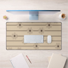 Patrón horizontal Strip Brown Khaki Flower Y2K