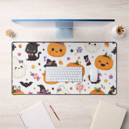 Alfrombrillas De Escritorio Patrón Kawaii de Halloween con Calabazas Adorables