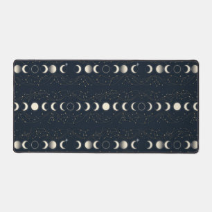 Alfrombrillas De Escritorio Patrón minimalista de fases lunares con estrellas