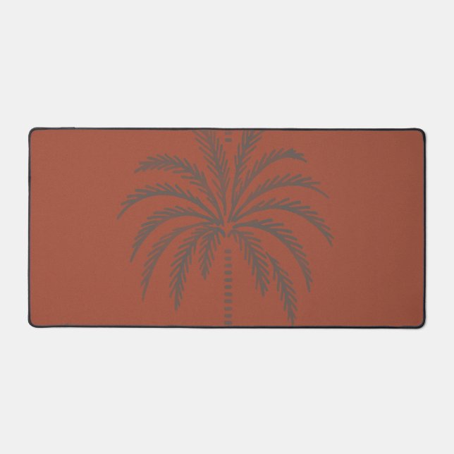 Alfrombrillas De Escritorio Patrón minimalista de palmera tropical en terracot (Anverso)