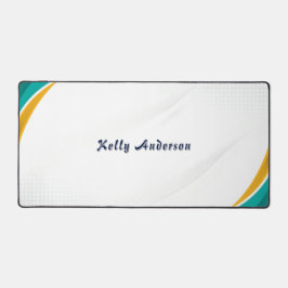 Alfrombrillas De Escritorio Patrón moderno verde y amarillo con Rótulo Persona