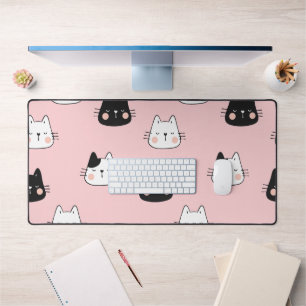 Alfrombrillas De Escritorio Patrón transparente de gatos kawaii lisos y colori