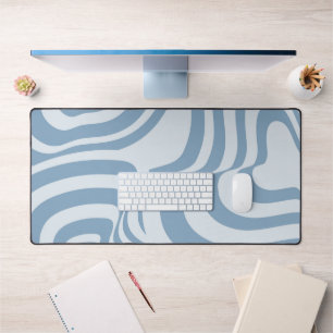 Alfrombrillas De Escritorio Patrón Y2K de Groovy Swirl Groovy Blue Retro