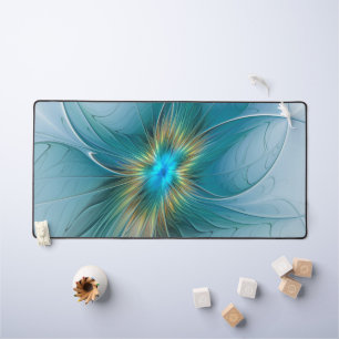Alfrombrillas De Escritorio Pequeña belleza arte fractal moderno azul dorado F
