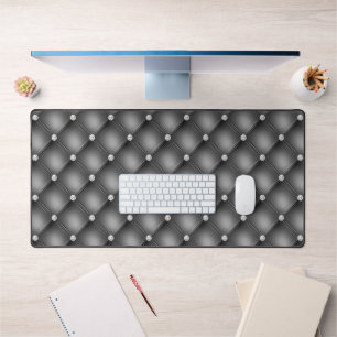 Alfrombrillas De Escritorio Pequeño diseño acolchado de diamante, negro