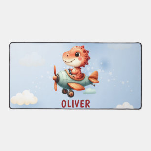 Alfrombrillas De Escritorio Pequeño Piloto Dinosauri Cute Volando Avión