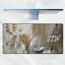 Alfrombrillas De Escritorio Perla en ostras y coral de mar natural fotográfico