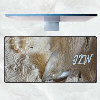 Alfrombrillas De Escritorio Perla en ostras y coral de mar natural fotográfico