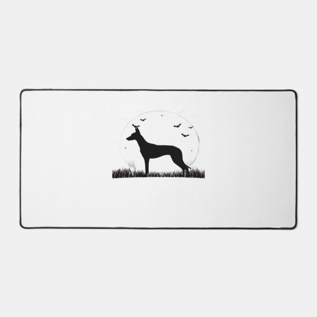 Alfrombrillas De Escritorio Perro Azawakh - Halloween Moon Silhouette Classic  (Anverso)