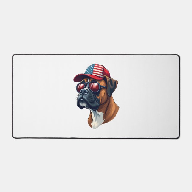 Alfrombrillas De Escritorio Perro Boxer Con Azul Rojo Blanco (Anverso)